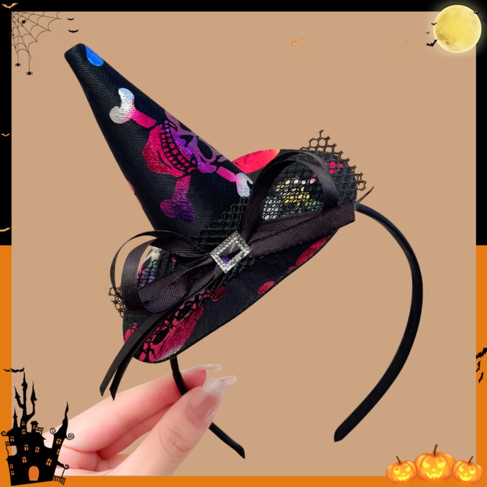 Party Hat Cone - Ikat Kepala Topi Penyihir Halloween Laba-laba
